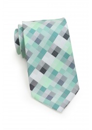 Patchwork Kids Tie in Mints and Silvers