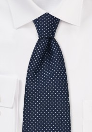 Sapphire Blue Kids Tie With White Dots