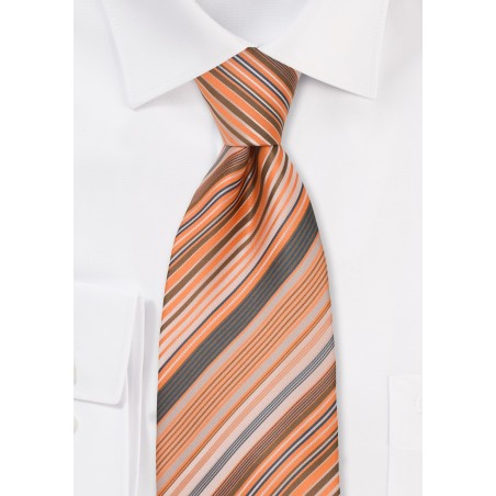 Coral Orange and Gray Kids Tie