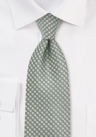 Diamond Pattern XL Length Tie in Mint Green