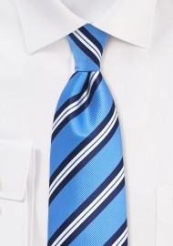 Modern Repp Tie in Light Blue and Navy