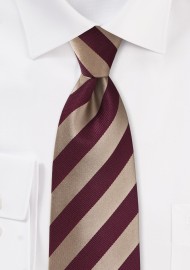 Kids Tie in Gold and Burgundy