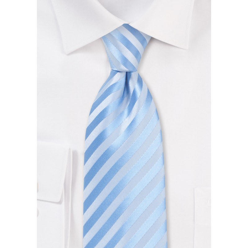 Capri Blue Striped Tie in XL Length