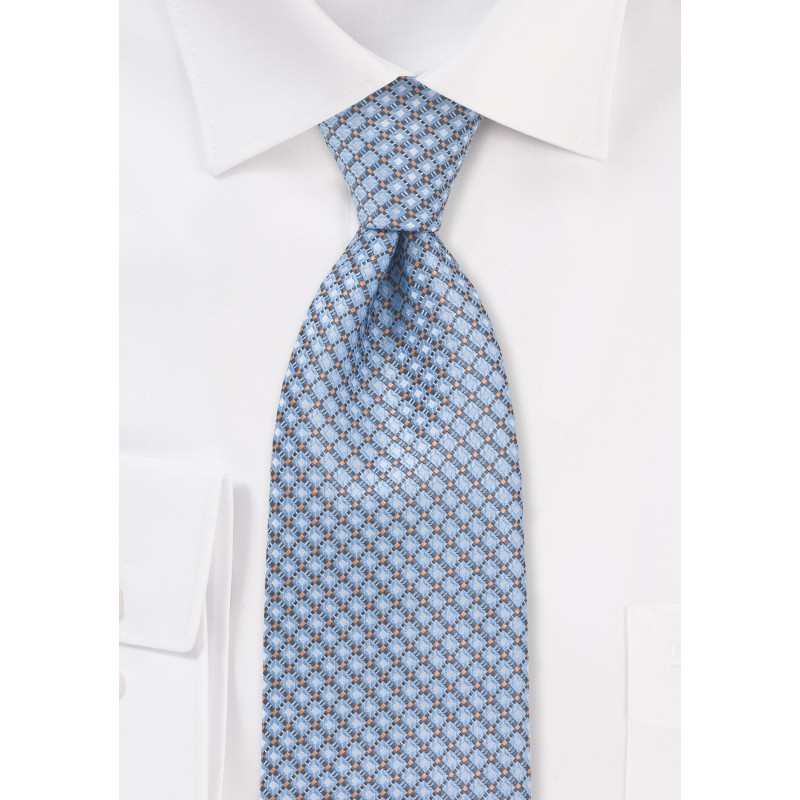 Modern Blue Diamond Patterned Tie