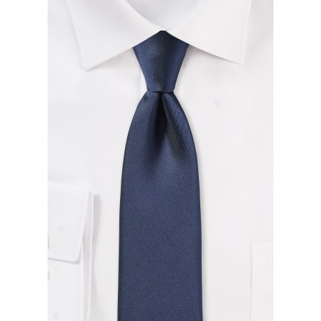 Matte Finish Skinny Tie in Dark Blue