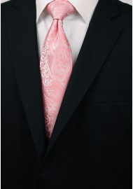 Tulip Color Paisley Tie for Tall Men Styled
