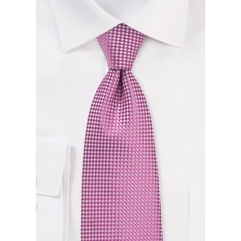 Vibrant Pink Colored Tie in XL Length