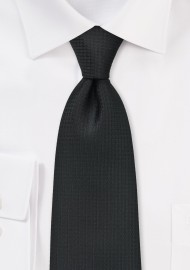 Textured Black Tie in XL Length