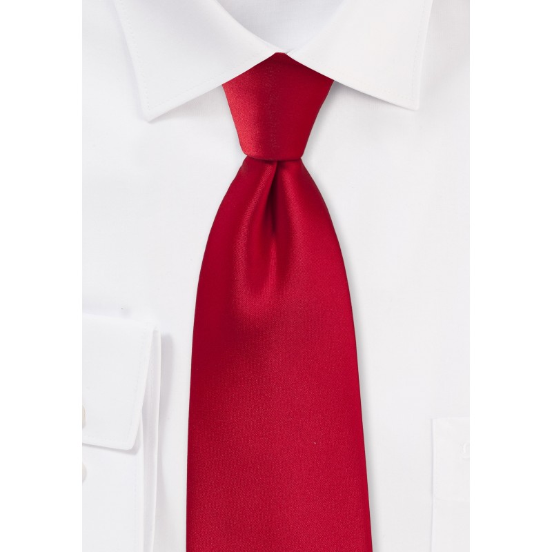 Solid Xl Sized Tie in Cherry Red
