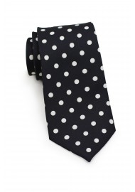 Black Tie with White Polka Dots