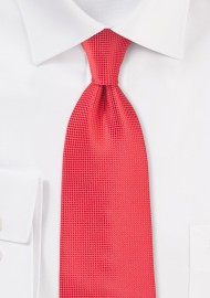 Polka Dot Textured Tie in Coral
