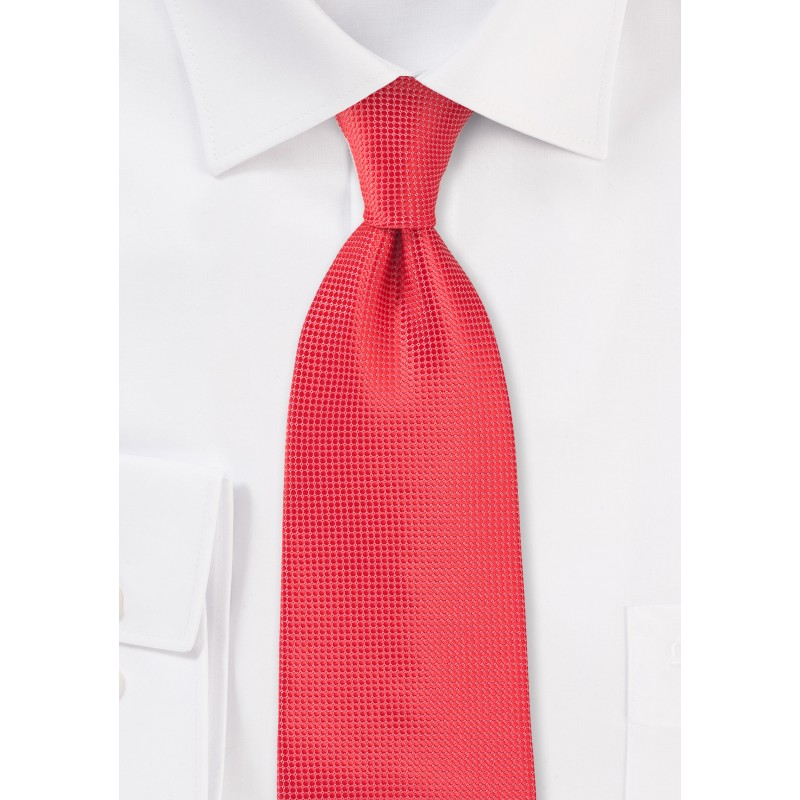 Polka Dot Textured Tie in Coral