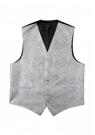 Formal Paisley Vest in Silver