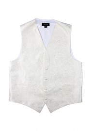 Ivory Wedding Vest with Paisley Design