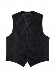 Black Mens Dress Vest with Paisley Design