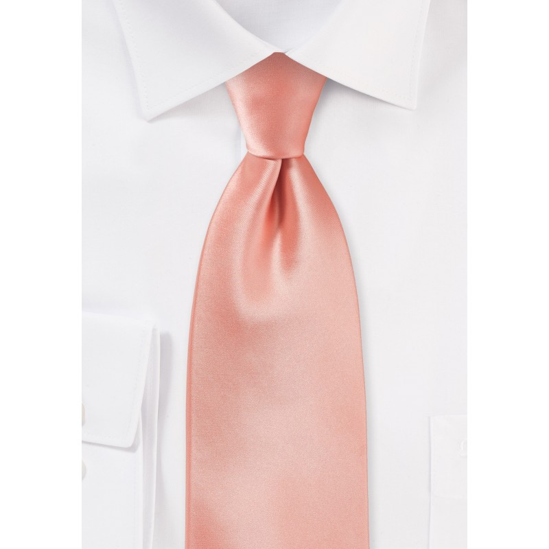 Solid Kids Tie in Pink-Coral Color