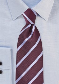 Strided Tie in Aged Burgundy and Grey