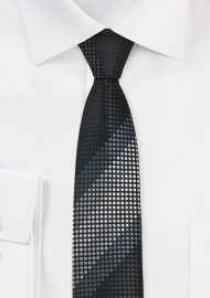 Skinny Tie in Blacks and Silvers