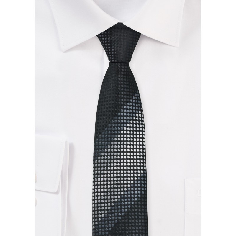 Skinny Tie in Blacks and Silvers