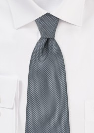 XL Length Tie in Gray with Matte Texture