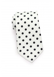 White Necktie with Black Polka Dots