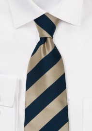 One Inch Striped Kids Tie in Blue and Gold