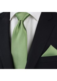 Sage Color Tie for Tall Men Styled