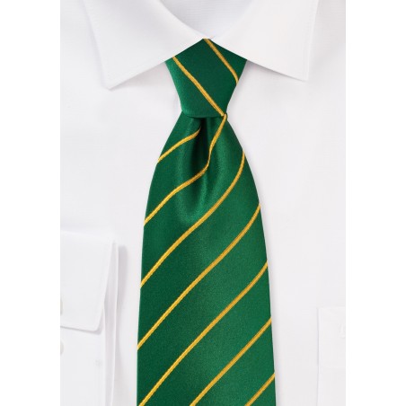 Bright Striped Tie in Greens and Golds