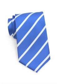 Repp Striped Kids Size Tie in Blue and Silver