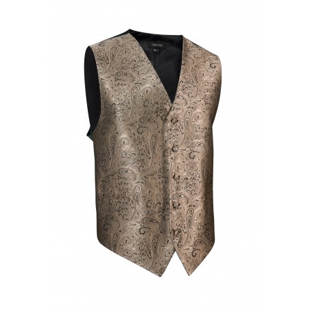 Formalwear Paisley Textured Vest in Bronze Burnished Gold