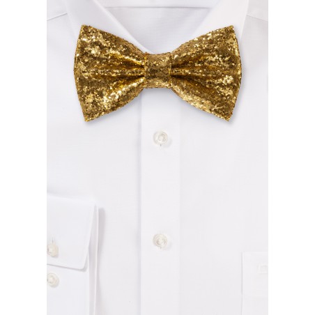 Glitter Bow Tie in Vegas Gold formal gold metallic mens bow tie