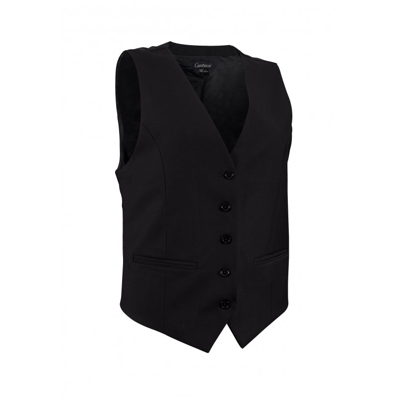 Women's Uniform Suit Vest in Solid Black