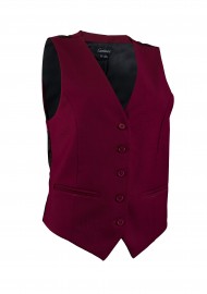 Women's Suit Vest in Deep Burgundy Red