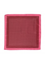 Red and Pink Spice Colored Suit Pocket Square with Printed Pin Dots