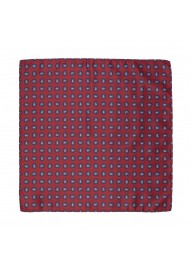 Wine Red Hanky with Paisley Print in Pink and Blue