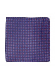 Dark Blue Suit Pocket Square with Geometric Floral Print