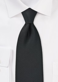 Matte Black Pique Texture Tie in XL