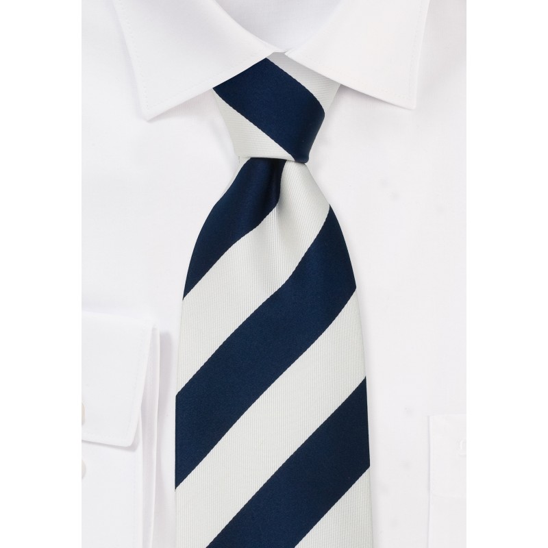 Striped Neckties - Blue & White Striped Silk Tie