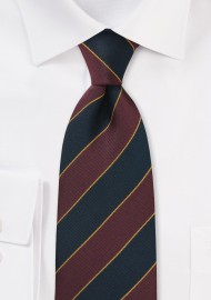 Extra Long British Repp Tie in Burgundy and Navy