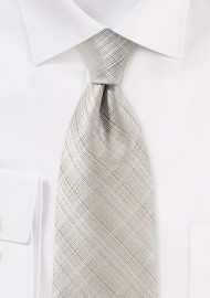 Geometric Check Tie in Stone Gray