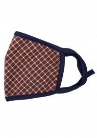checkered face mask in brown