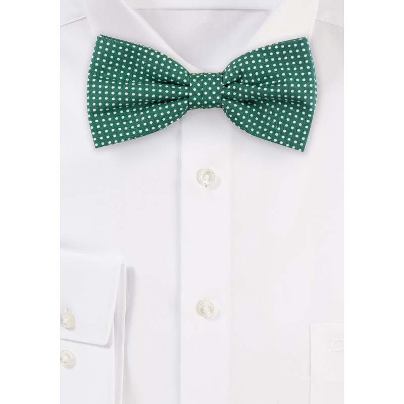Kelly Green Micro Dot Cotton Bow Tie