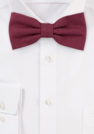 Wine Red Cotton Bow Tie