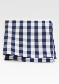 Gingham Check Hanky in Blue and White
