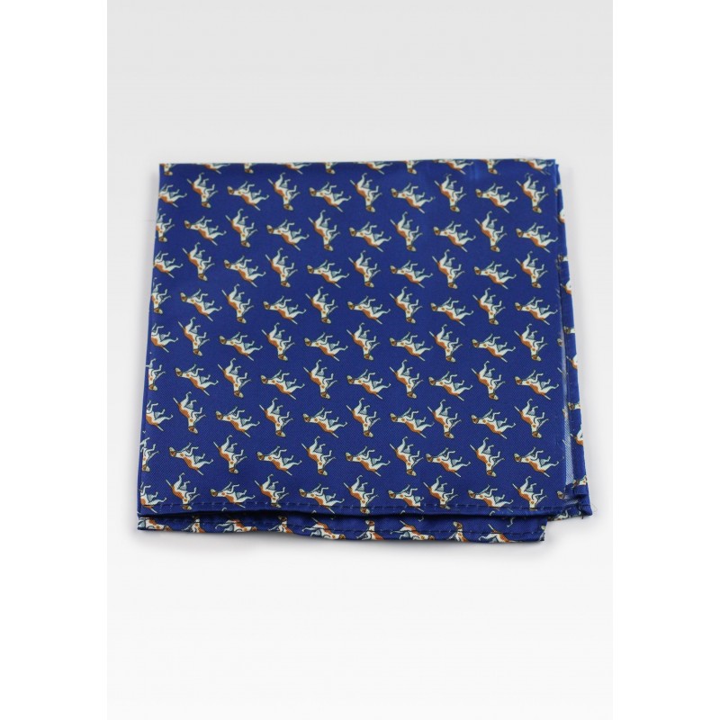 Navy Bow Tie with Fox Hounds