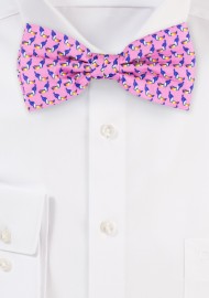 Pink Bow Tie with Toucan Designer Print