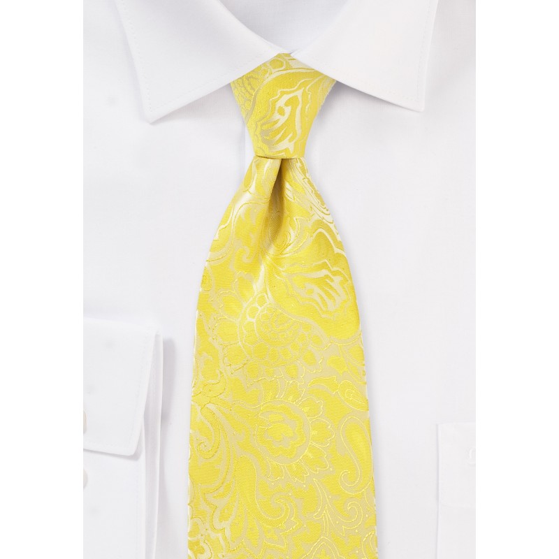 Kid Size Paisley Tie in Frosted Citrus