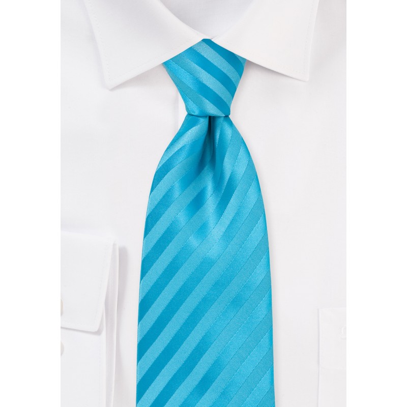 Aqua Blue Striped Tie