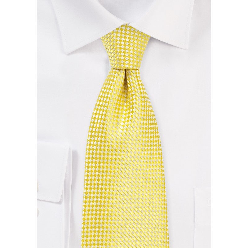 Vibrant Yellow Tie in XL Length
