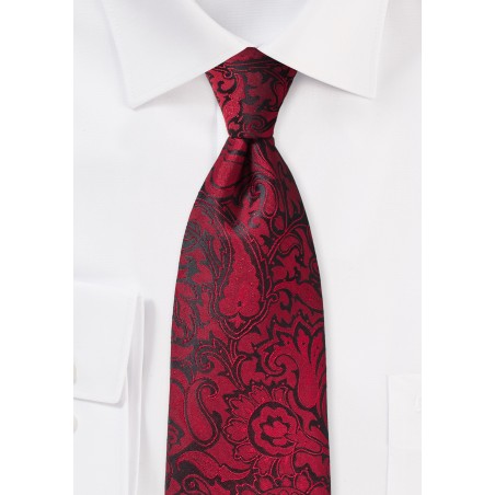 Chili Red Paisley Tie